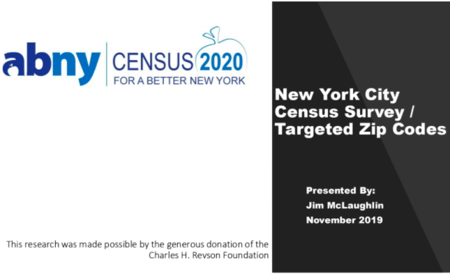 Cover of New York City Census Survey results powerpoint